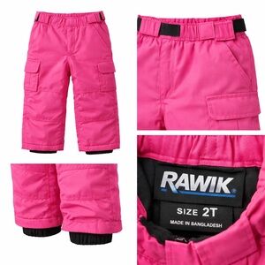 Rawik Toddler Snow Pants Pink Insulated Waterproof 2T